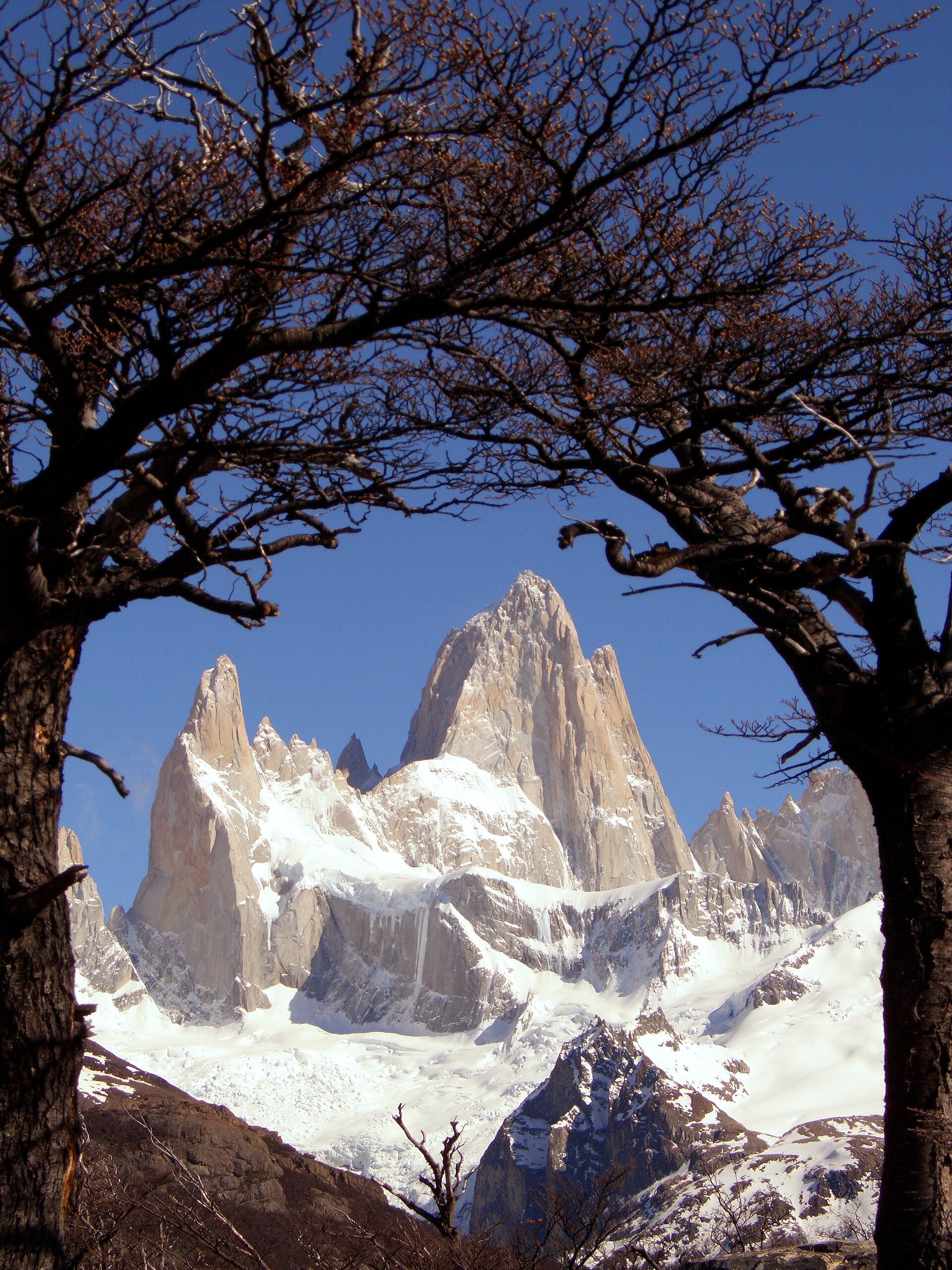Cerro Fitz Roy al amanecer en El Chaltén, Patagonia