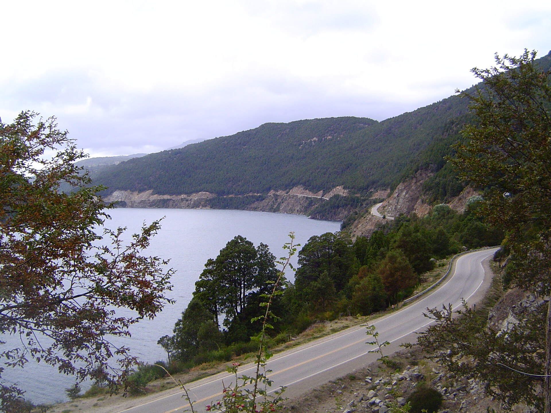 Ruta de los 7 Lagos en Patagonia con bosque andino y lago turquesa